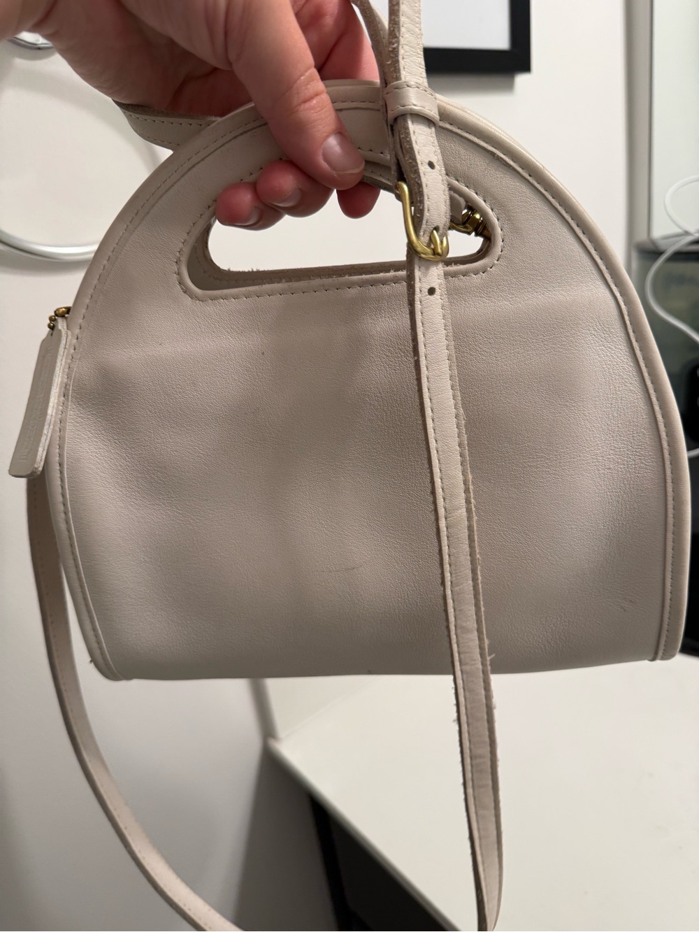 Vintage COACH White Structured Top-Handle Women's Bag - Picture 2 of 13